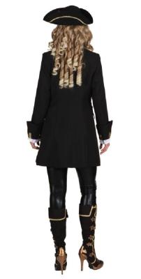 O9669-44 schwarz Damen Piraten Jacke lang Barock Mantel Gr.44 - 1