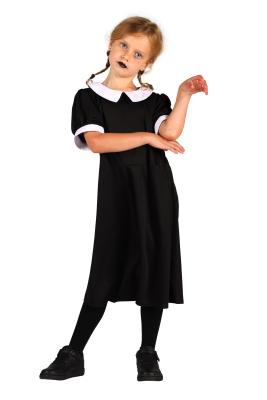 T4028-140-152 schwarz Kinder Mädchen böse Puppe Schulmädchen Zombie Wednesday Gr.140-152 - 2