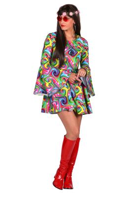 T3823-1800-L Damen Hippie Kleid Daisy Zitrone Gr.L=42 - 2