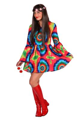 T3823-9300-XL Damen Hippie Kleid Daisy Batik Gr.XL=46 - 2