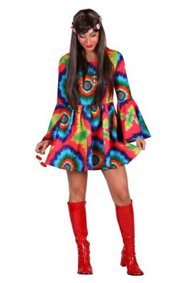 T3823-9300 Damen Hippie Kleid Daisy Batik - 1