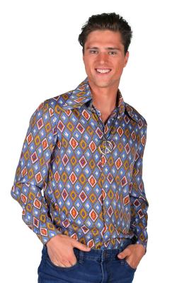 T3820-VINT-XXL mehrfarbig Herrenhemd Vintage Hippiehemd Partyhemd Gr.XXL=60 - 1