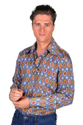 T3820-VINT mehrfarbig Herrenhemd Vintage Hippiehemd Partyhemd