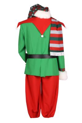 T3459-L rot-grün Herren Weihnachtselfe Kostüm Polestar 5 tlg.(Jacke,Hose,Gürtel,Schal,Mütze) Gr.L=52 - 1