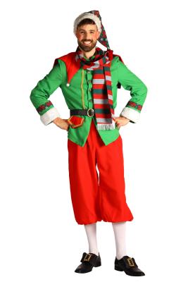 T3459-XXXL rot-grün Herren Weihnachtselfe Kostüm Polestar 5 tlg.(Jacke,Hose,Gürtel,Schal,Mütze) Gr.XXXL=64 - 4