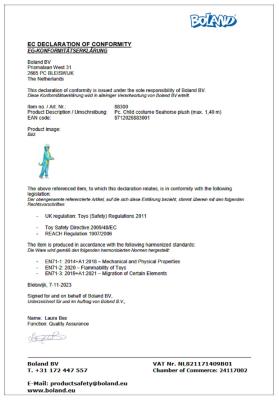 B88300-140 türkis Kinder Mädchen Junge Seepferd Kostüm-Overall bis max.140 cm Körpergröße - 2