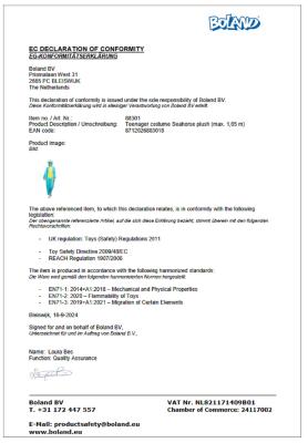 B88300-165 türkis Kinder Mädchen Junge Damen Seepferd Kostüm-Overall bis max.165 cm Körpergröße - 2