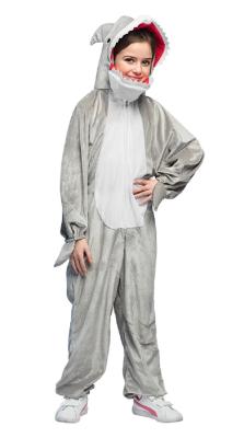 B88305 grau Kinder Mädchen Junge Damen Herren Hai Kostüm-Overall - 1