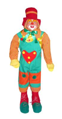 Fu55221 rot-gelb-grün Clown Peppe Deko Clown Clownpuppe ca.80 cm groß - 1