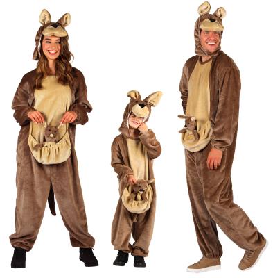 T4070/T4071 braun Känguru Kostüm Kinder Damen Herren 3tlg.Overall-separate Mütze&Baby - 0