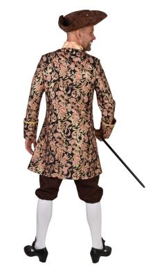 M224216-XXL braun-lachs Herren Rokoko Anzug Kostüm Marquis Prinz Graf Baron 2tlg.Oberteil-Hose XXL=62 - 1