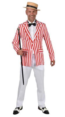 M224241 rot-weiß Herren Streifen Sakko Charleston Jacke 20er Jahre - 0