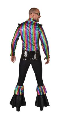 M224264-L schwarz Herren Disco Anzug Dancing King Kostüm 2tlg.Gr.L=56 - 1