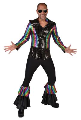 M224264 schwarz Herren Disco Anzug Dancing King Kostüm 2tlg. - 0