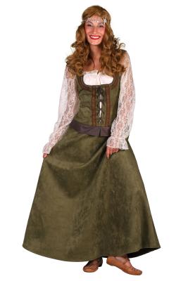 T3791 Damen Maid Marian Robin Hood Burgfrau Kostüm Kleid - 2