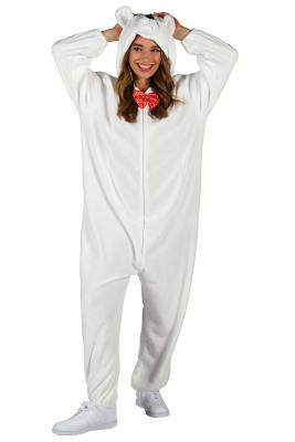 T4051/T4052/T4053-M-L beige Eisbär Kostüm Overall Jugendliche Damen Herren Gr.M-L Körpergröße ca.165-180 cm - 1