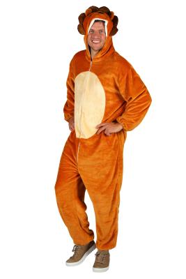 T4054/T4055/T4056-XL-XXL beige Löwen Kostüm Overall Jugendliche Damen Herren Gr.XL-XXL Körpergröße ca.180-200 cm - 1