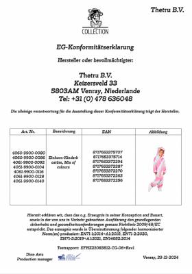 T4060/T4061/T4062-92 bunt Einhorn Kostüm Overall Baby Kinder Gr.92 Körpergröße ca.92 cm - 6