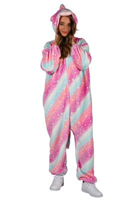 T4060/T4061/T4062 bunt Einhorn Kostüm Overall Jugendliche Damen Herren - 0