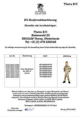 T4063/T4064/T4065-116 grün Dino Dinosaurier Kostüm Overall Baby Kinder Gr.116 Körpergröße ca.116 cm - 5