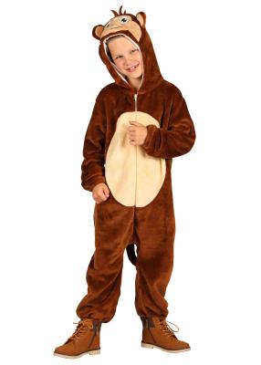 T4066/T4067/T4068-104 braun Affe Affen Kostüm Schimpansen Orang Utan Overall Kinder Gr.104 Körpergröße ca.104 cm - 3