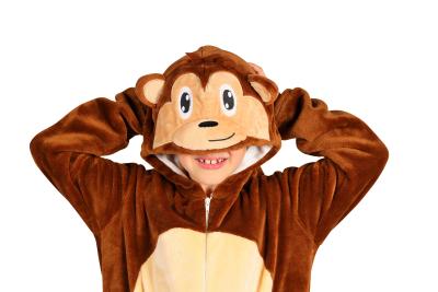 T4066/T4067/T4068-128 braun Affe Affen Kostüm Schimpansen Orang Utan Overall Baby Kinder Gr.128 Körpergröße ca.128 cm - 1