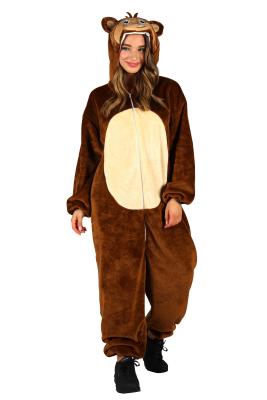 T4066/T4067/T4068 braun Affe Affen Kostüm Schimpansen Orang Utan Overall Damen Herren - 0