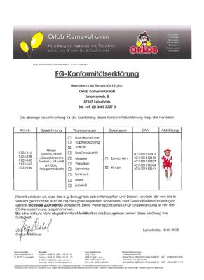 O5123-140 rot-weiß mit Goldborte Kinder-Mädchen Funkenkostüm 2tlg. Gr.140 - 3