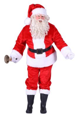 T2425 rot-weiß Herren Weihnachtsmann Kostüm Deluxe 4tlg. - 0