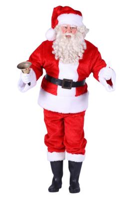 T2425 rot-weiß Herren Weihnachtsmann Kostüm Deluxe 4tlg. - 1