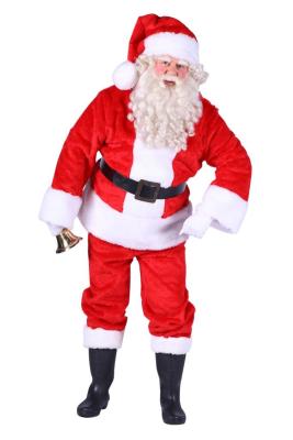 T2425 rot-weiß Herren Weihnachtsmann Kostüm Deluxe 4tlg. - 2