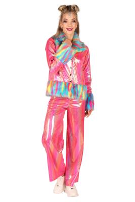 T4268-4300-L pink Damen Hippie Kostüm