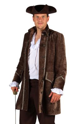 T4015-1300-S braun Herren Piraten Jacke lang Barock Mantel Gr.S=48 - 2