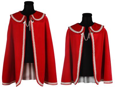 T4563/T4564-0517 rot mit Silberborte Prinzen Umhang Dreigestirn Kostüm