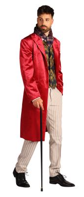 T4170-XXL rot-beige Herren Schokoladen Mann Schokoladenfabrik Kostüm Anzug Lord Baron 4 tlg.Gr.XXL=60 - 1