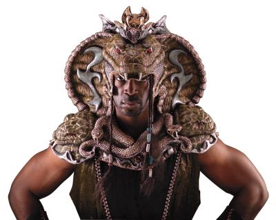 R67113-48-52 Herren Serpent Lord von Rubis 6tlg.Latexhelm Robe Gürtel Schulterbedeckung Armstulpen Gr.48-52 - 0