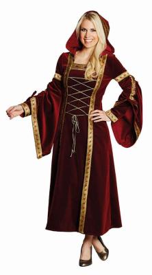 ML118158-52 weinrot Damen Mittelalter Burgherrin Hofdame Kostüm Kleid Gr.52 - 1