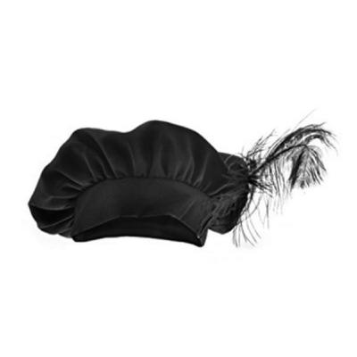 O23509 schwarz Barett mit Feder Kopfweite 59 - 2