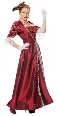 W4084A-46 wein-rot Damen Marquisen Kleid Rokoko Kostüm Gr.46 - 1