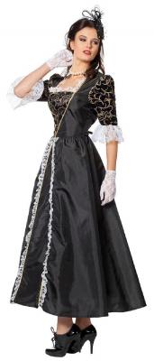 W4084C-42 schwarz Damen Marquisen Kleid Rokoko Kostüm Gr.42 - 1