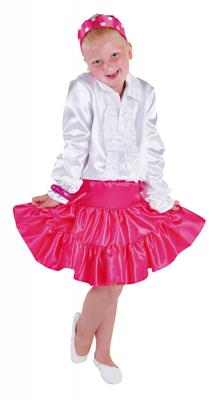 M212001-4 pink Kinder Satin Rock-Petticoat-Unterrock - 0