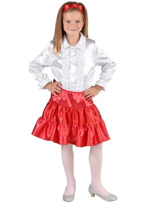 M212001-7-140 rot Kinder Satin Rock-Petticoat-Unterrock Gr.140 - 1