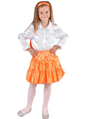 M212001-27-140 orange Kinder Satin Rock-Petticoat-Unterrock Gr.140 - 1