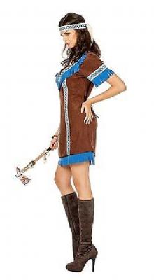 W4742-38 braun-blau Damen Indianerin Siouxkostüm Gr.38 - 1