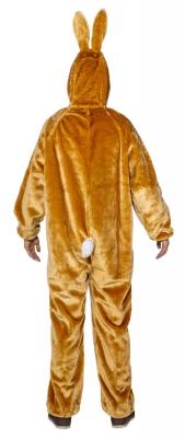 O826-160-175 braun-weiß Damen Herren Hasen Kostüm Bunny Overall Gr.160-175 - 2