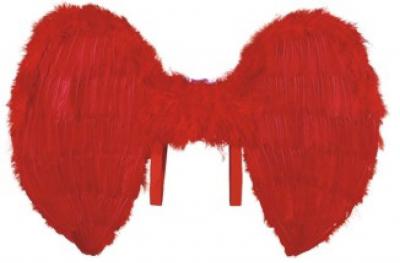 O22018 rot Damen Feder Flügel Teufelchen