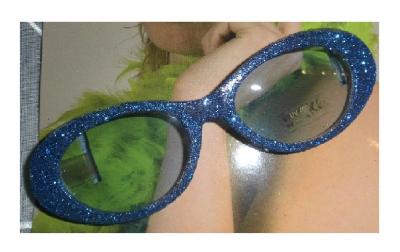 B025159-5 blau Damen Herren Glitter Disco Brille