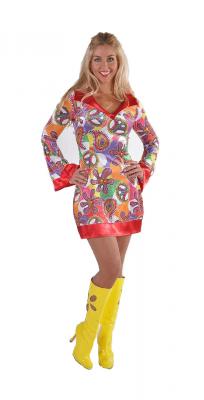 M213122-131-L-A Damen Hippie Kleid Hippiekostüm Gr.L