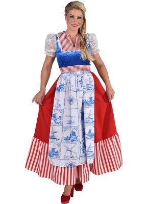 M210136-S Damen Holländerin Kleid lang Holandkostüm Gr.S - 1
