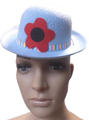 Ma22547 hellblau Damen Herren Mini Clown Melone Kasperhut